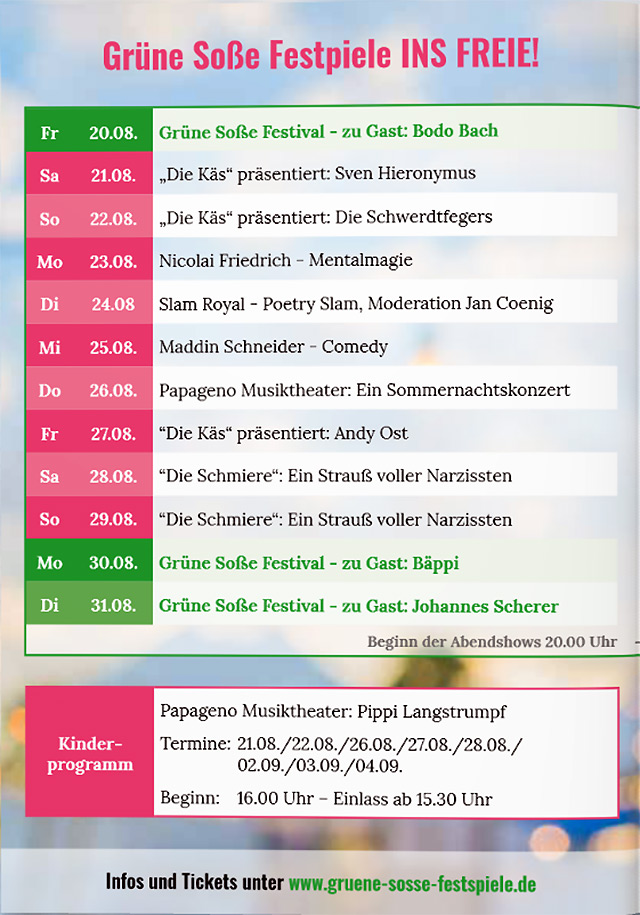 Frankfurt Grüne Soße Festspiele 2021